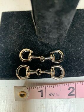 EQUESTRIAN D Ring Snaffle Bit Scarf Slide Shiny Silver Mini Accessory Set of 2